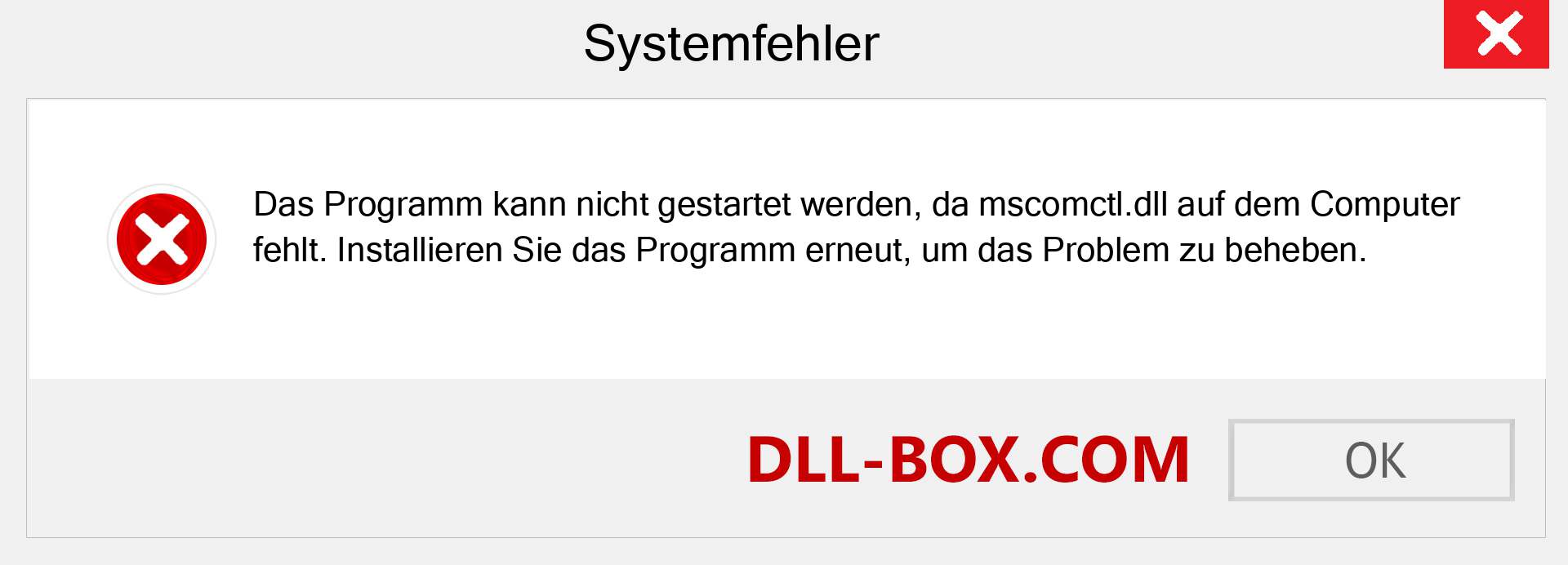 mscomctl.dll-Datei fehlt?. Download für Windows 7, 8, 10 - Fix mscomctl dll Missing Error unter Windows, Fotos, Bildern